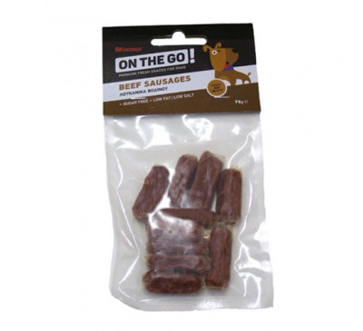 Pet Interest On The Go Beef Sausages Λουκάνικα Βοδιού 75gr