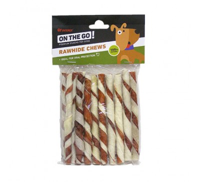 Pet Interest On The Go Rawhide Twisted Double Sticks 100gr